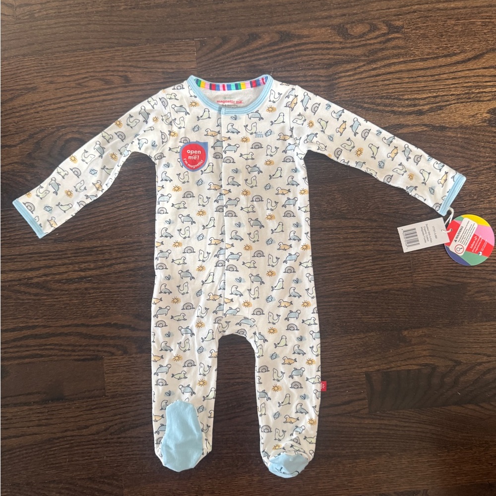 Magnetic Me One Piece with Animal Print - Blue Accents